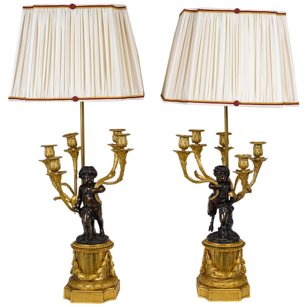 Une Importante Paire De Lampes En Bronze Doré circa 1880