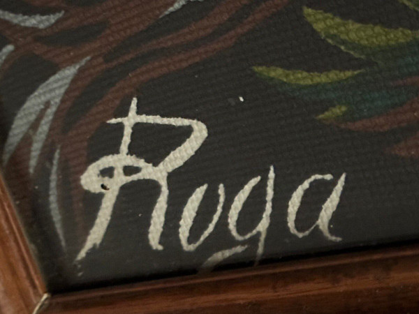 Tapestry on panel by Roga mid-20th century antelopes in the savannah