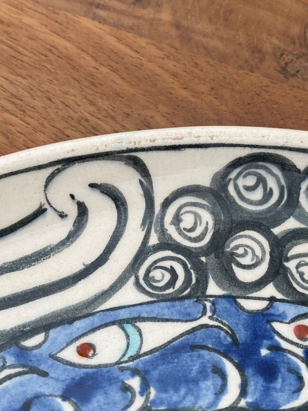 Iznik dish with caravel decoration, monogram CB 20th century