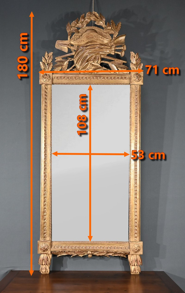Important Miroir en Bois Doré, époque Louis XV - 1768