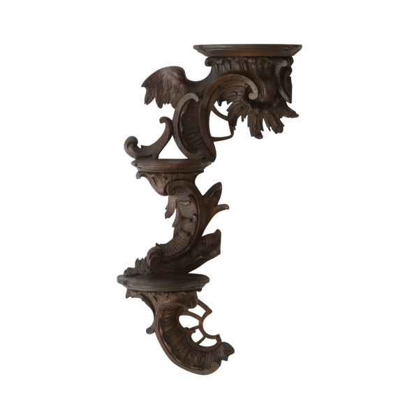 Louis XV Rococo style oak wall light