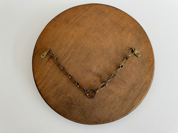 Miroir sorcière 1960 entourage en laiton avec cabochons