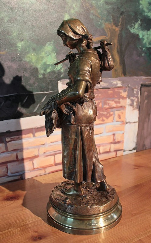 Bronze « Glaneuse » de E. Aizelin – XIXe