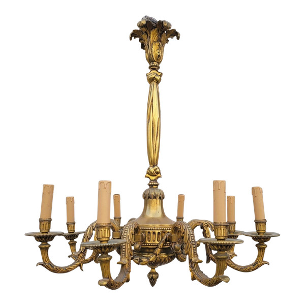 Lampadario in Bronzo in Stile Luigi XVI, XX Secolo