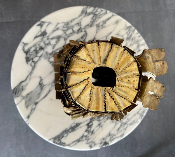 Eule oder Eule aus brutalistischem Metall, ausgeschnitten aus dem Jahr 1970