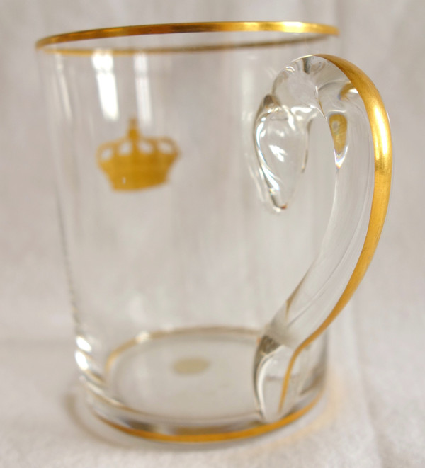6-piece glassware set in engraved & gilded Baccarat crystal, royal crown, paper label