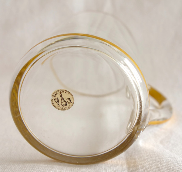 6-piece glassware set in engraved & gilded Baccarat crystal, royal crown, paper label