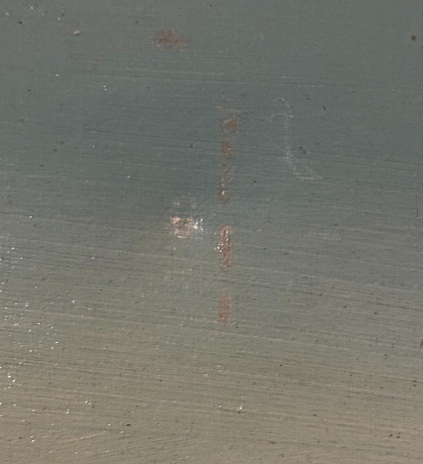 Huile sur toile paysage au bord d'un cours d'eau fin XIXe