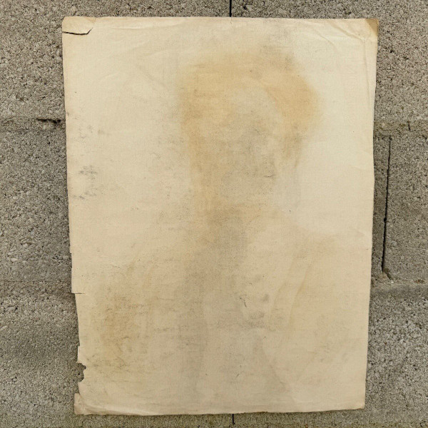 Academic nude in Antique style by Berger known as Lheureux Biloul charcoal 20th century