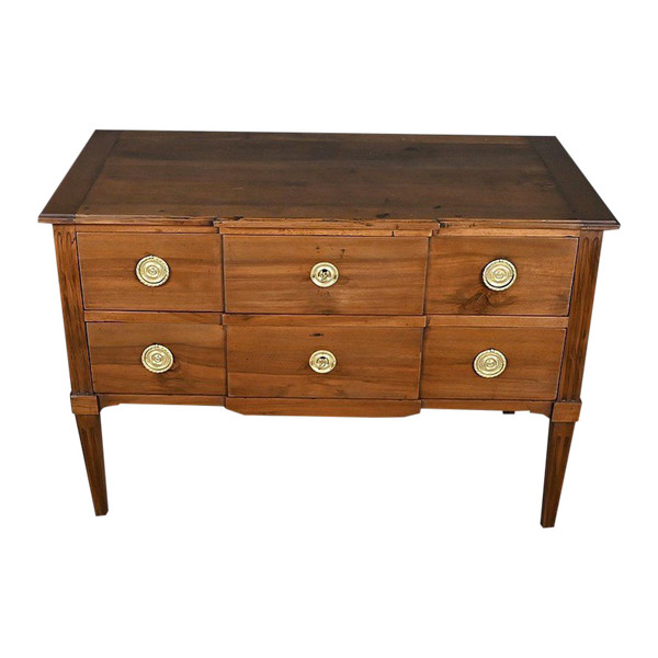 Commode Sauteuse en Noyer, époque Louis XVI - Fin XVIIIe