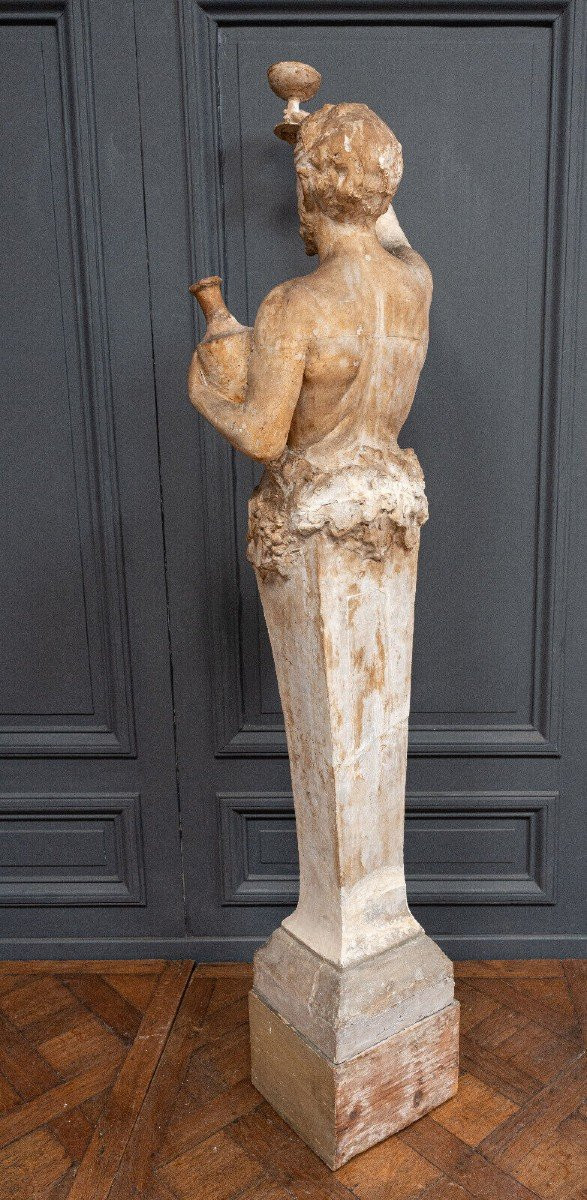 Anthropomorphe Gipsstatue Bacchus von Filleul, Anfang des 20. Jahrhunderts, 200 cm