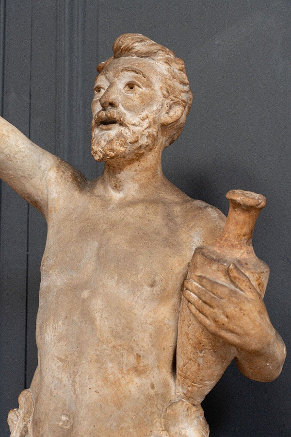 Anthropomorphe Gipsstatue Bacchus von Filleul, Anfang des 20. Jahrhunderts, 200 cm