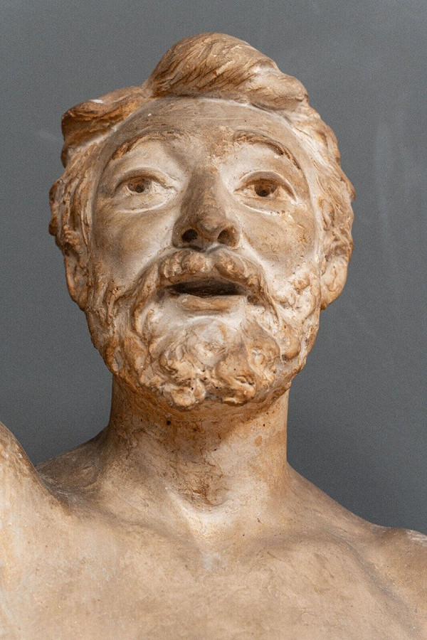 Anthropomorphe Gipsstatue Bacchus von Filleul, Anfang des 20. Jahrhunderts, 200 cm