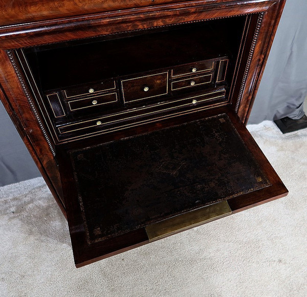 Piccolo Secretaire in Radica di Mogano, Periodo Restauro - Inizio XIX Secolo