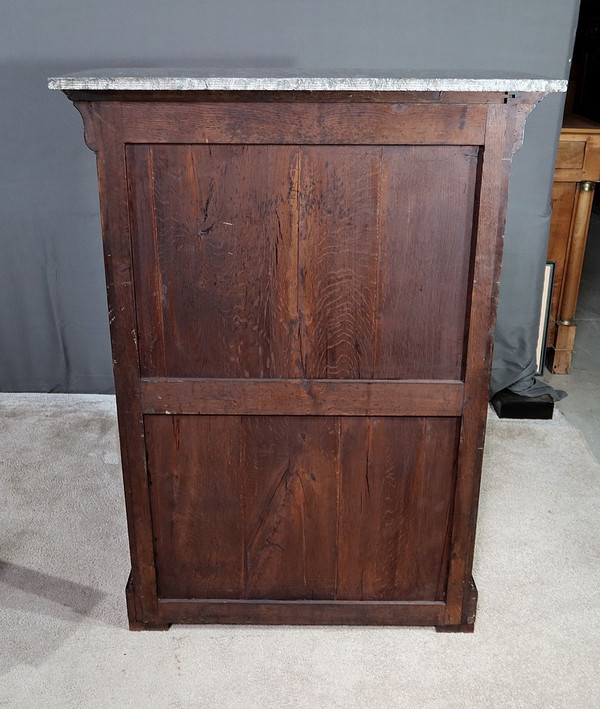 Piccolo Secretaire in Radica di Mogano, Periodo Restauro - Inizio XIX Secolo
