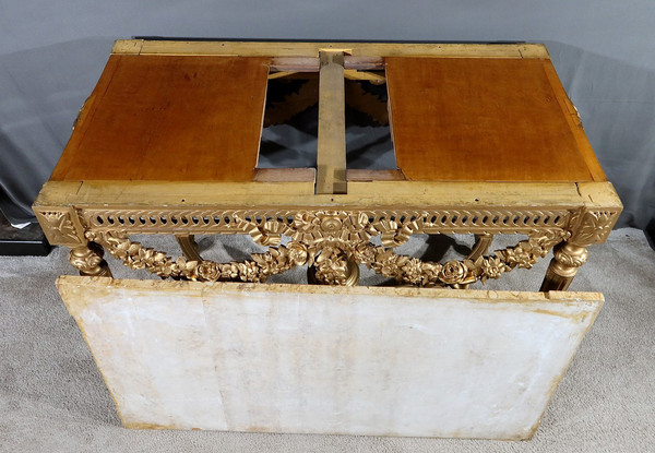 Table Console en Bois Doré , style Louis XVI - 2ème partie XIXe