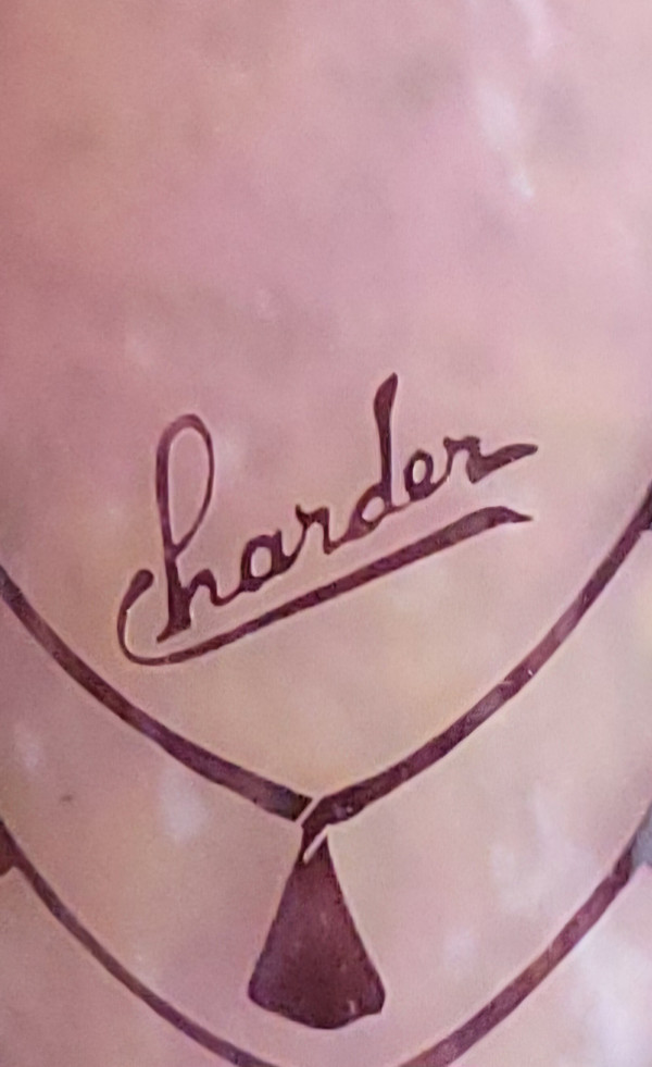 vase lépoque art déco e verre français/charder par Schneider modèle collier  1927/1928