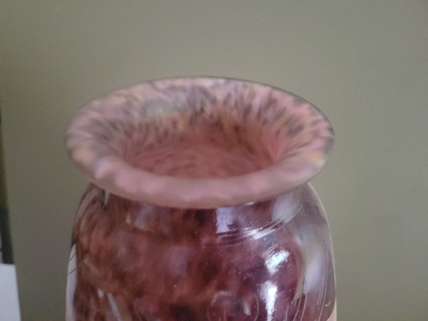 vase lépoque art déco e verre français/charder par Schneider modèle collier  1927/1928