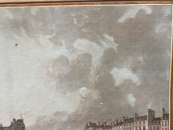 Engraving Demachy Descourtis Porte Saint-Bernard Quai de La Tournelle Paris