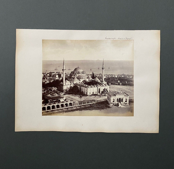 Foto Konstantinopel Bayazel-Moschee 19. Jahrhundert Albumin Karton kaschiert