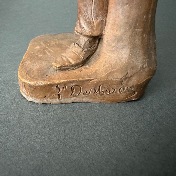 Terracotta firmata L. Desborde XIX secolo Uno studente del 1° anno