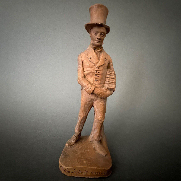 Terracotta firmata L. Desborde XIX secolo Uno studente del 1° anno