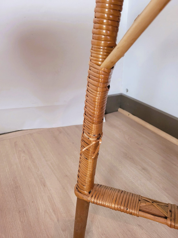 Ensemble De 9 Pièces De Salon En Rotin, Milieu XXème Siècle