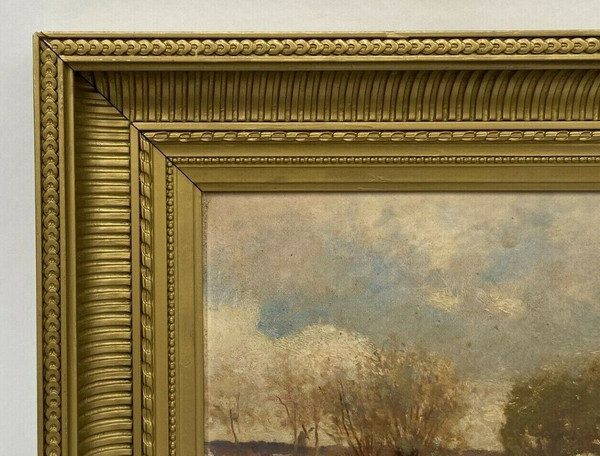 Huile sur panneau François-Edouard Bournichon Basse-Goulaine fin XIXe