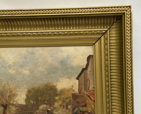 Huile sur panneau François-Edouard Bournichon Basse-Goulaine fin XIXe