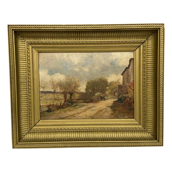 Huile sur panneau François-Edouard Bournichon Basse-Goulaine fin XIXe