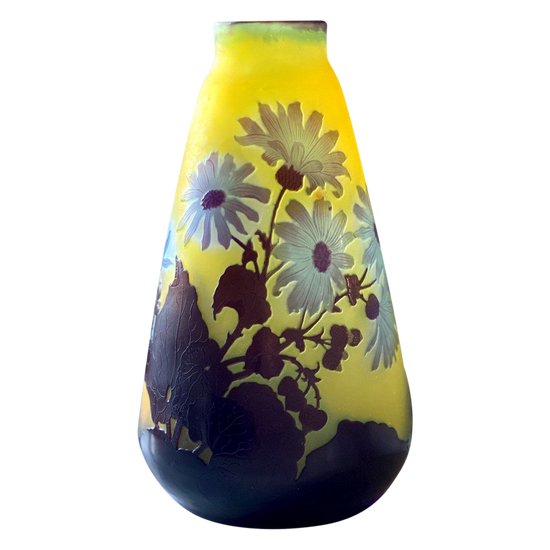 Emile Gallé Art Nouveau daisy vase