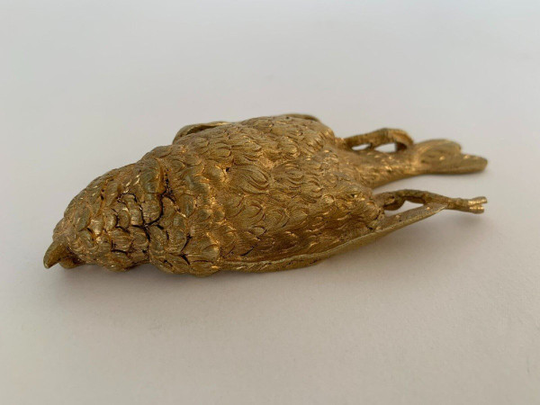 Fermacarte in bronzo con pernice di Napoleone III XIX secolo