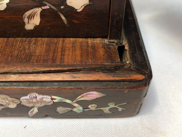 Cabinet China or Indochina 19th century ironwood inlaid with mother-of-pearl marquetry