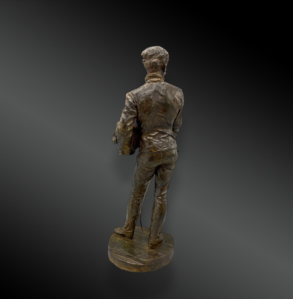 Fechter; Bronzeskulptur signiert von Ch. Lebourg. Frankreich 1891
