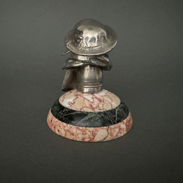 Mascotte automobile Bruce Bairnsfather Old Bill Copyright bronze argenté
