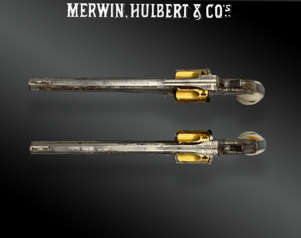 Ein Paar MERWIN HULBERT Revolver, graviert und vergoldet ab Werk. Schatulle. VEREINIGTE STAATEN - 19. Jahrhundert