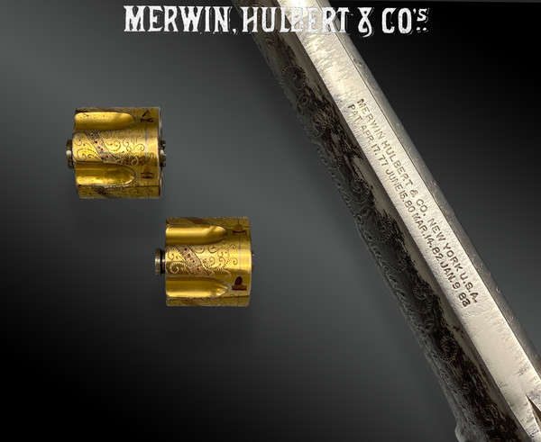 Ein Paar MERWIN HULBERT Revolver, graviert und vergoldet ab Werk. Schatulle. VEREINIGTE STAATEN - 19. Jahrhundert