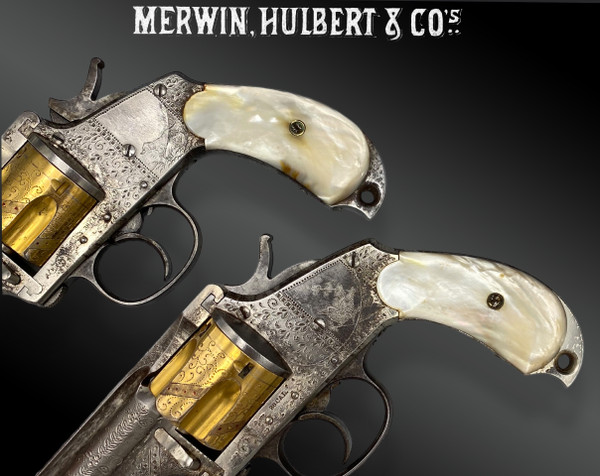 Ein Paar MERWIN HULBERT Revolver, graviert und vergoldet ab Werk. Schatulle. VEREINIGTE STAATEN - 19. Jahrhundert