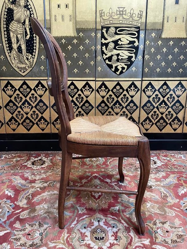 Set of 6 Louis Philippe style straw chairs