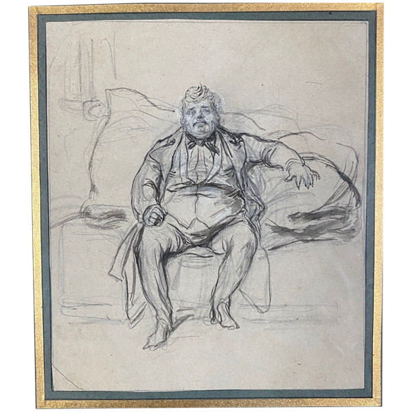 Drawing of Alexandre Dumas père by Paul Gavarni