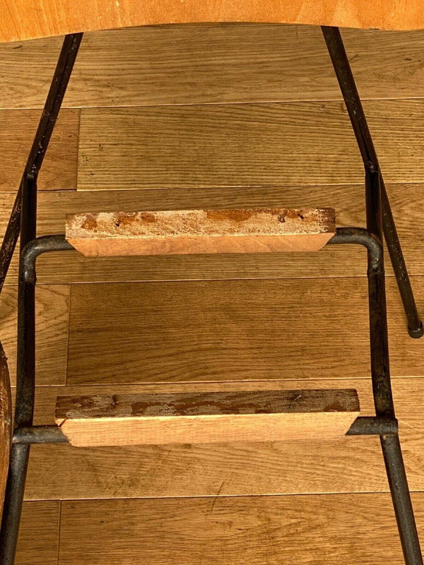Paire de chaises courbes 1960 métal tubulaire Robert Mathieu