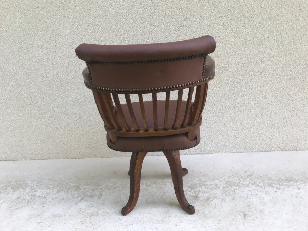 American oak desk armchair circa 1900, swivel model