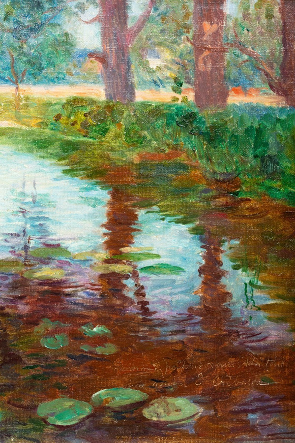 Paul-Édouard Crébassa (1864-1912) - Fluss mit Seerosen