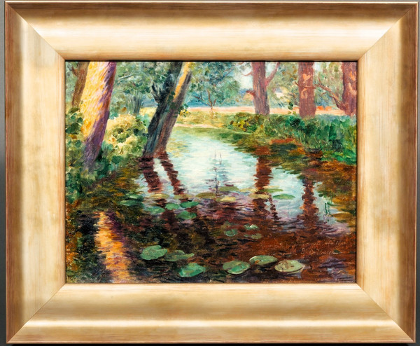Paul-Édouard Crébassa (1864-1912) - Fluss mit Seerosen