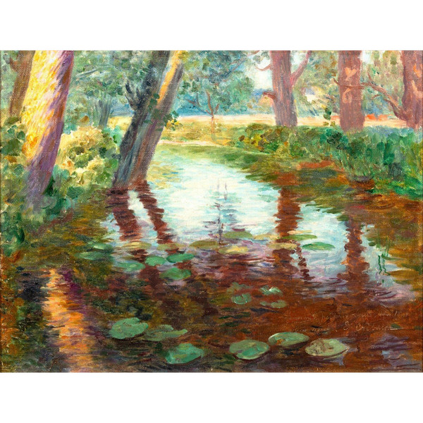 Paul-Édouard Crébassa (1864-1912) - Fluss mit Seerosen