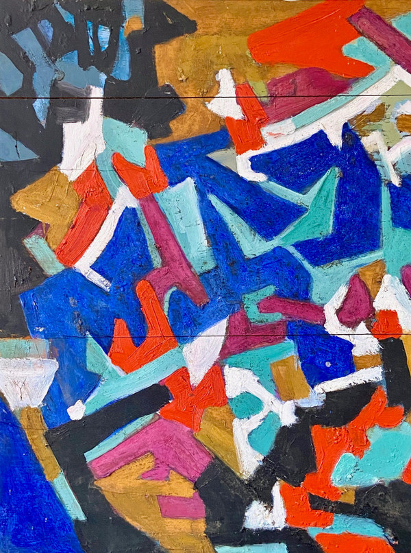 Andrée Simon (1896-1981), Abstrakte Komposition, Öl Auf Tafel Von 1978.