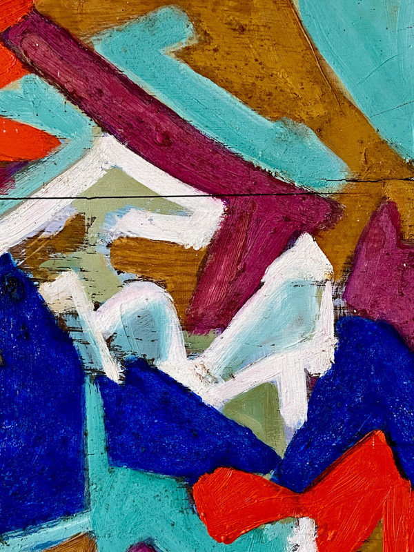 Andrée Simon (1896-1981), Abstrakte Komposition, Öl Auf Tafel Von 1978.