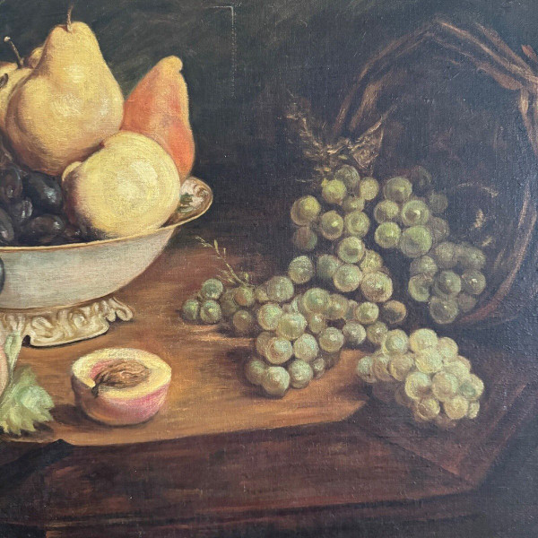 Öl auf Leinwand 1900 nach Fantin Latour Stillleben Blumen und Früchte