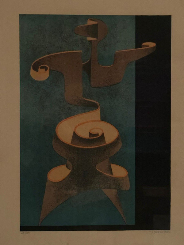 Lithographie contresignée par J. Enzathur 48/100 composition moderne