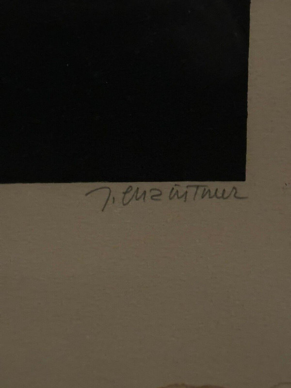 Lithographie contresignée par J. Enzathur 48/100 composition moderne